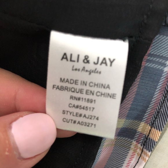 Ali & Jay Sleeveless Plaid Button Down Dress With Peplum Detail, Size M - Picture 10 of 12